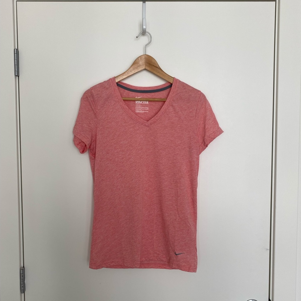 Nike Dri-Fit pink v-neck tee